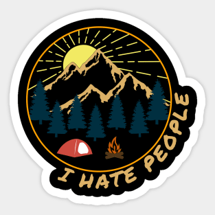 I Hate People Funny Camping Introvert Sticker